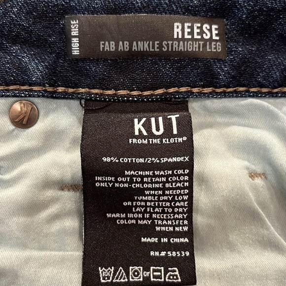 Kut From The Kloth Reese High Rise Fab AB Ankle Straight Leg Size 4 - Picture 12 of 16